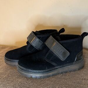 UGG Kids Black Velcro Boots